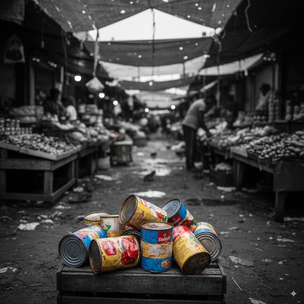 Concepto de mercado gris de alimentos